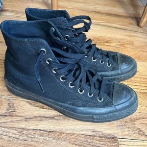 All black high top converse